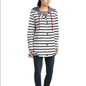 Rachel Roy striped hooded rain jacket, size M
